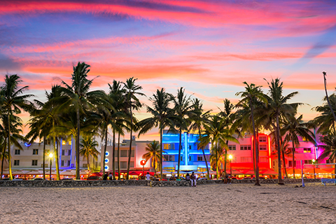 A stock photo of the cityscape on South Beach.