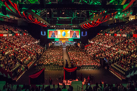 A photo from a University of Miami commencement ceremony.